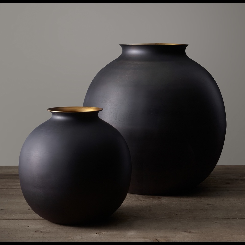 Restoration Hardware Burnished Brass Vase 🖤